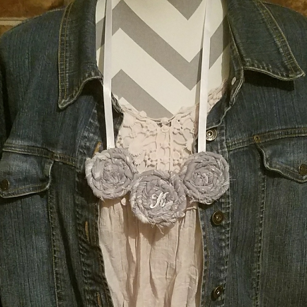Fabric Rosette Statement Necklace